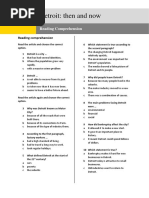 Detroit: Then and Now: Reading Comprehension