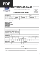 University of Okara: Job Application Form