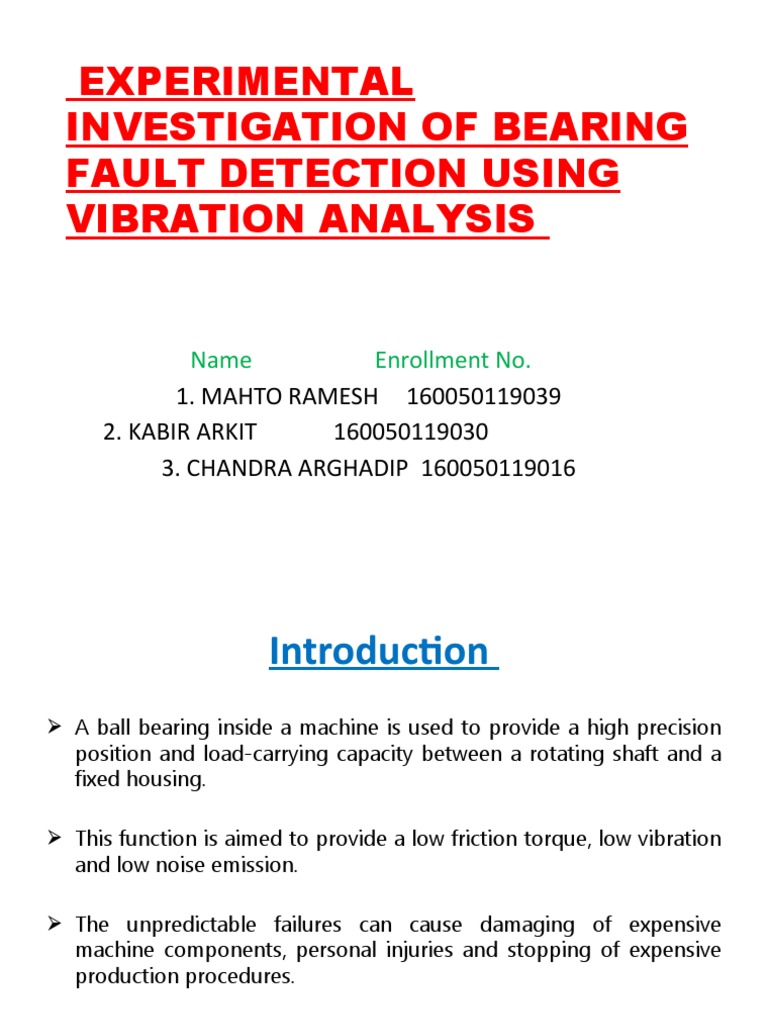 Bearing Fault Detection via Vibration Analysis | PDF | Bearing ...