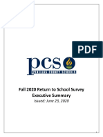 PCS Fall 2020 Return To School Survey - Executive Summary 06.23.2020