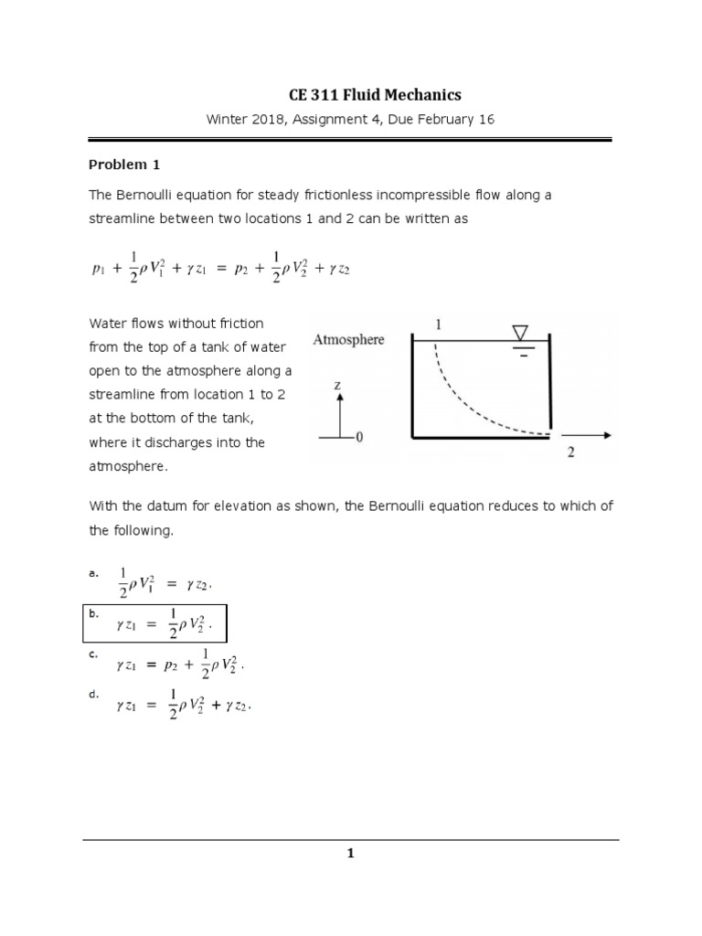 Fluid Mechanics Assignment | PDF | Fluid Dynamics | Pressure