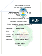 Levantamiento topográfico de una poligonal de apoyo utilizando teodolito