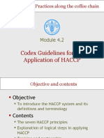 Codex Guidelines For The Application of HACCP: Good Hygiene Practices Along The Coffee Chain