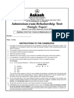 Admission-cum-Scholarship Test: (Sample Paper)