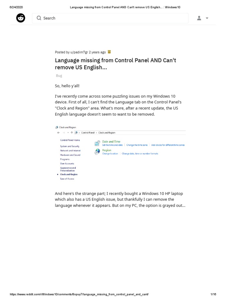 Windows 10 Language Settings Bug Fix | PDF | Windows 10 | System Software