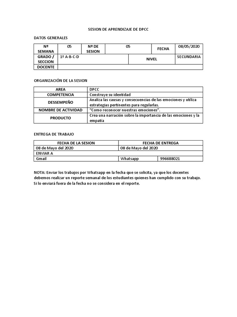 Sesión de Aprendizaje DPCC Secundaria | PDF | Negocios | Finanzas y dinero
