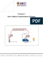 Worksheet 1 Solve Galilean Transformation of Position