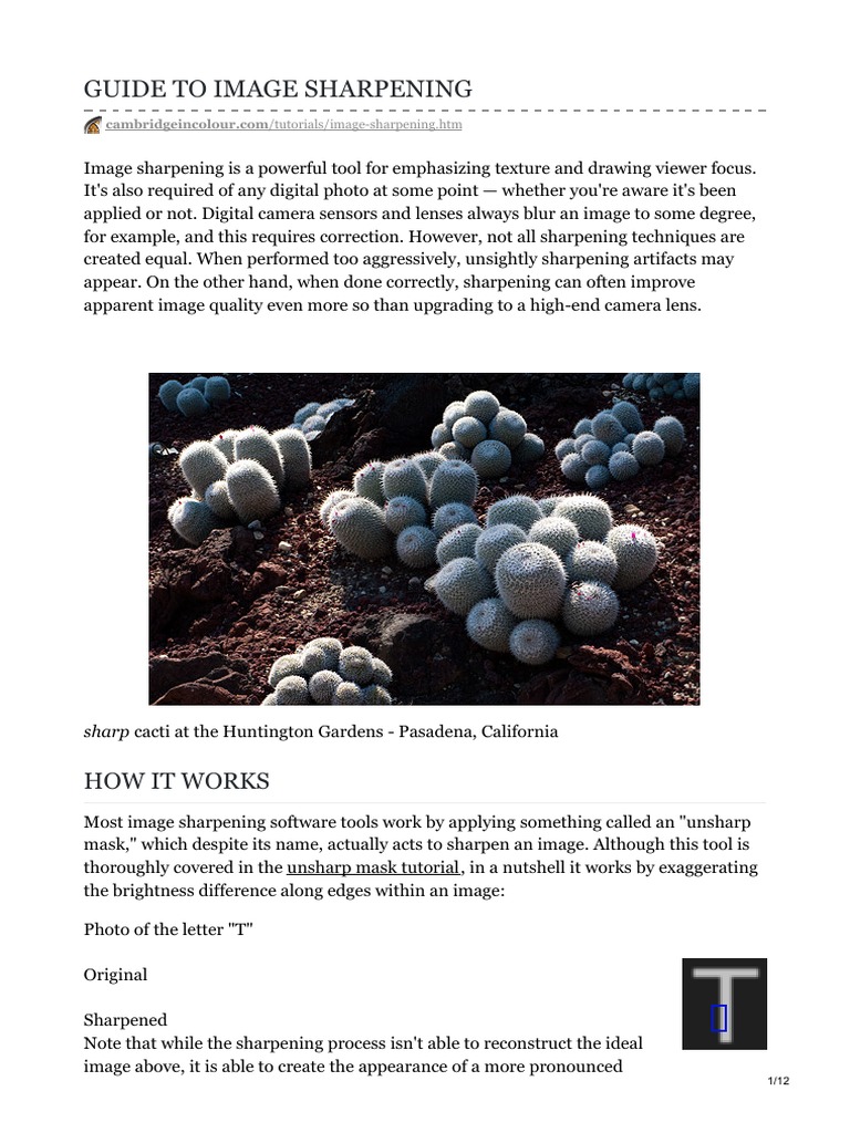 Guide To Image Sharpening PDF