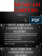 Communicati On Careers: Lesson 4