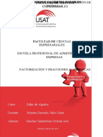 tarea de Factorización y Fracciones Algebraicas