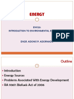 Energy: ENV20: Introduction To Environmental Engineering