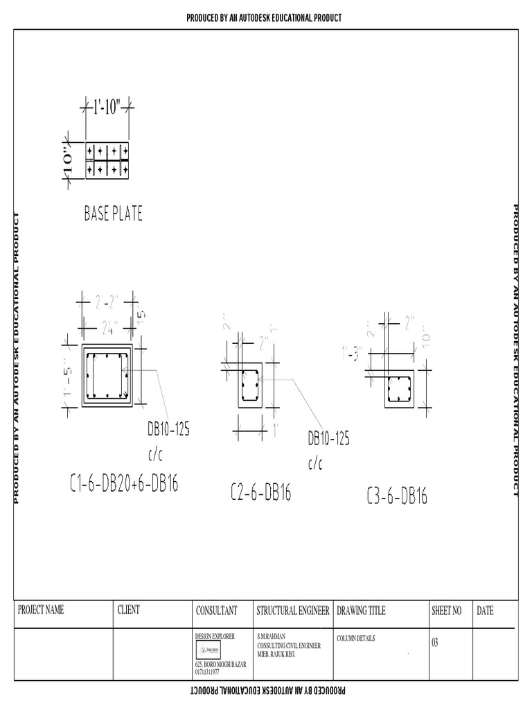 Project Name Client Consultant Structural Engineer Sheet No Drawing ...