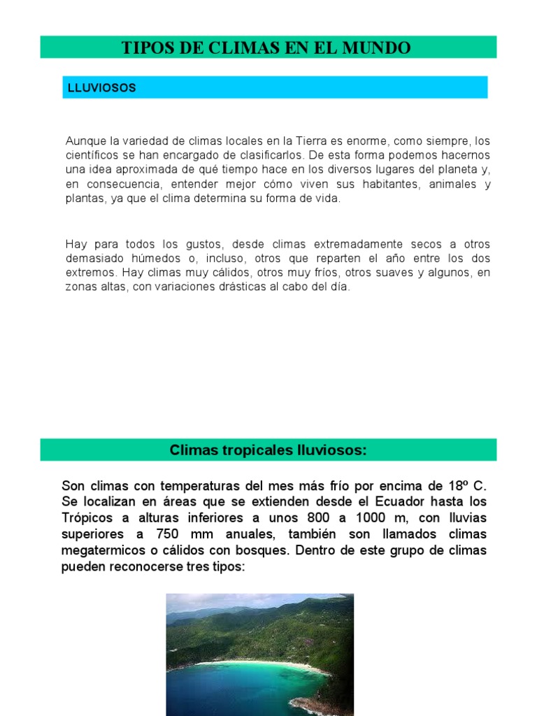 Tipos de Climas en El Mundo | PDF | Clima templado | Clima