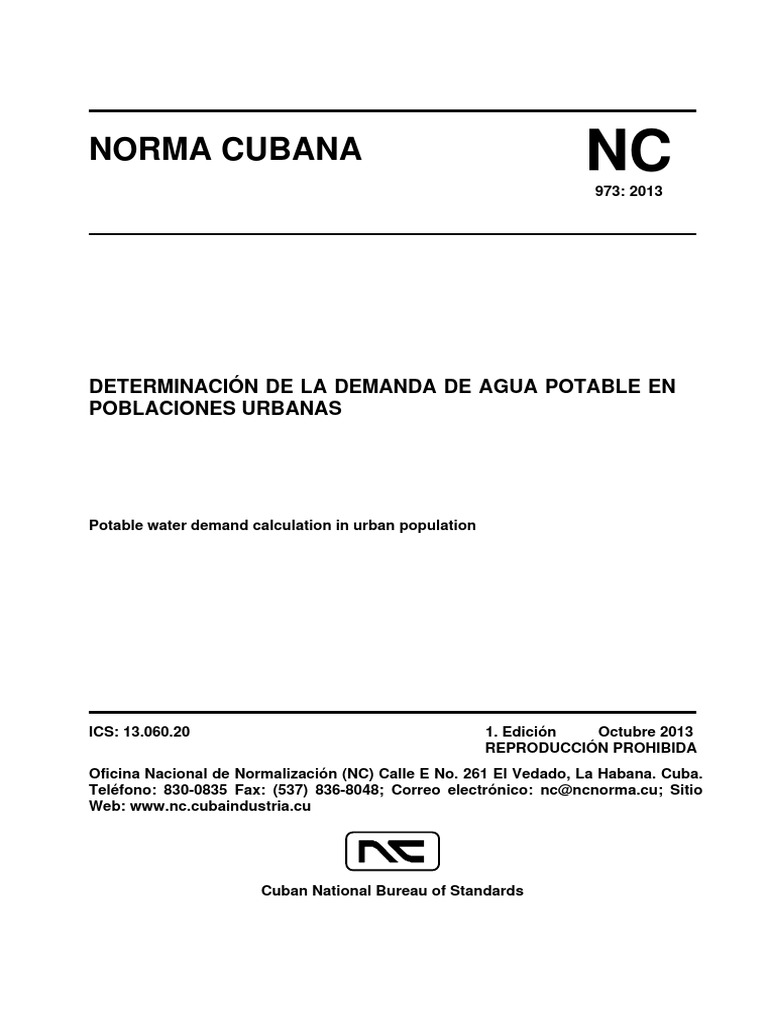 Demanda de Agua Propuesta 2013 | PDF | Cuba | Consumo (economía)