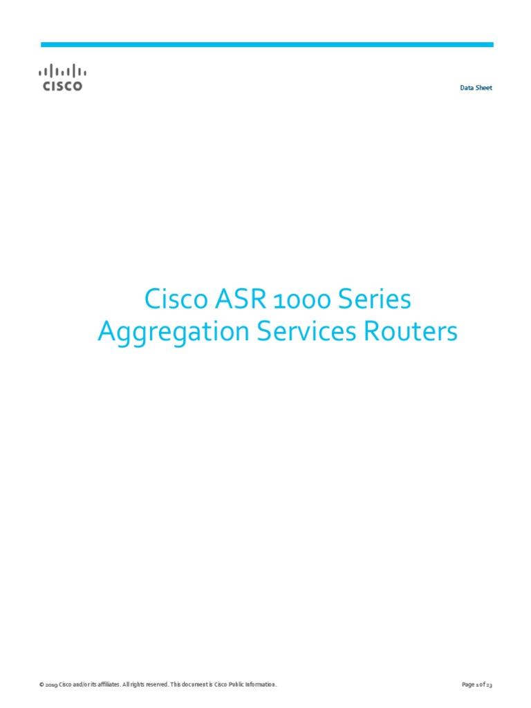 Cisco ASR 1000 Series Aggregation Services Routers: Data Sheet | PDF ...