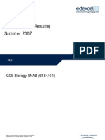Mark Scheme (Results) Summer 2007: GCE Biology SNAB (6134/01)