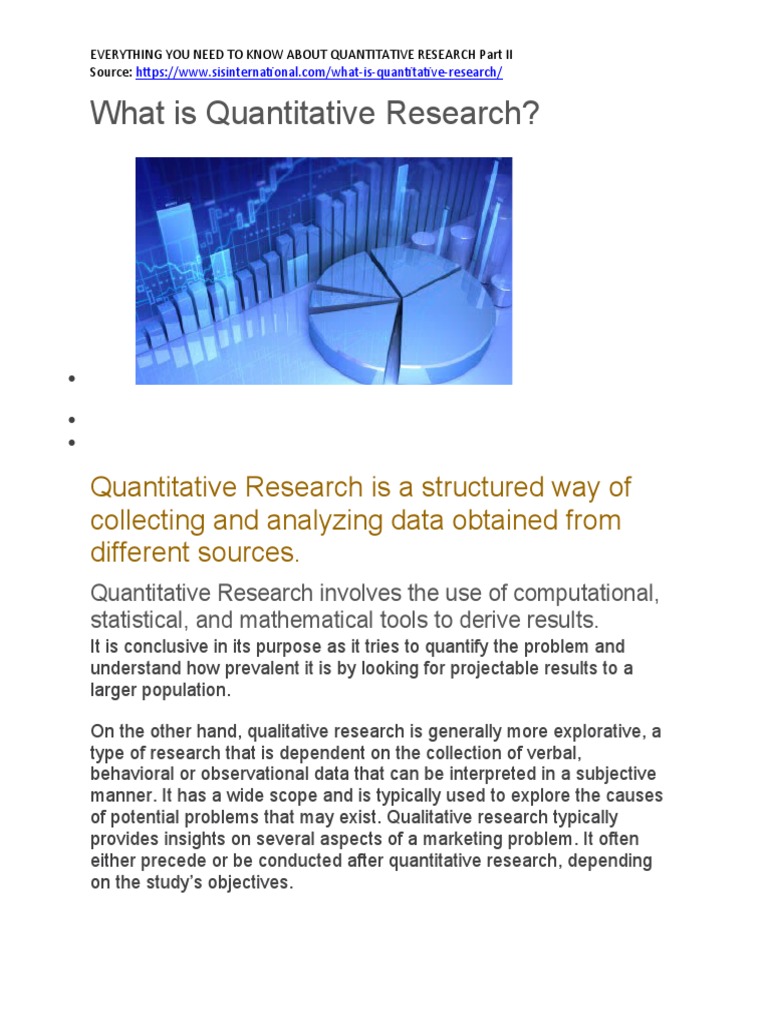Everything You Need To Know About Quantitative Research - Part Ii | PDF