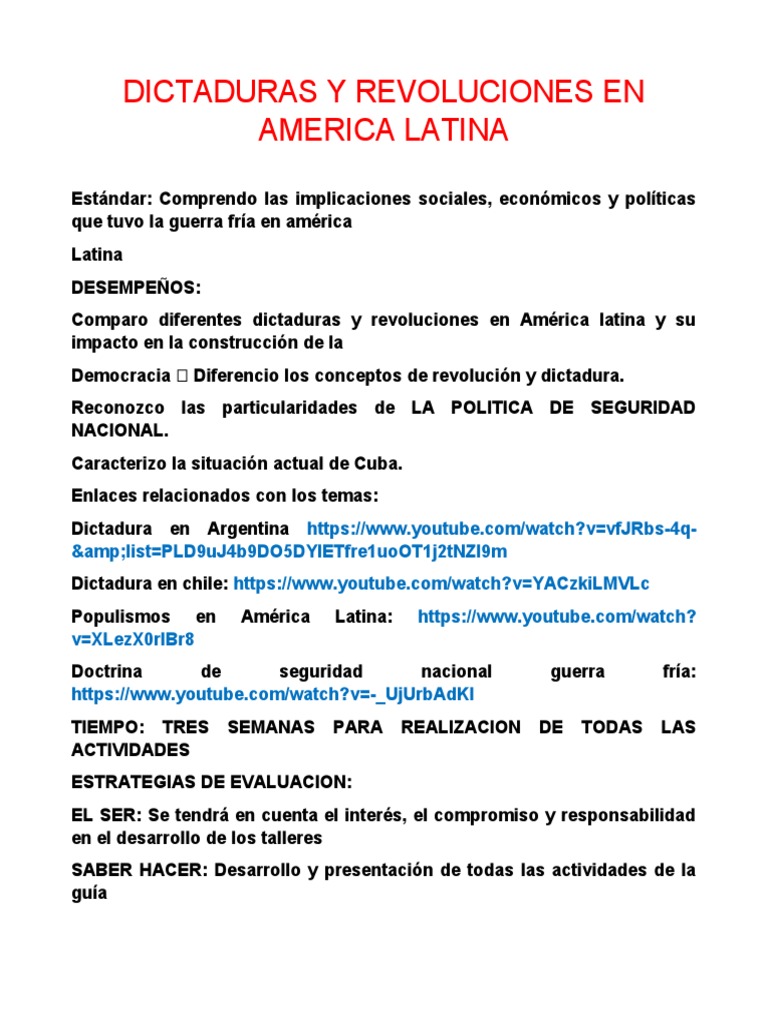 Impacto de Dictaduras en América Latina | PDF | Dictadura | Ciencias  Políticas, image size:768x1024