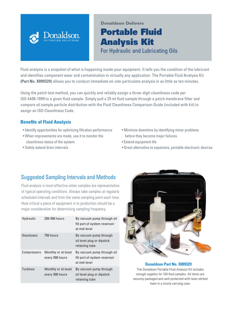 Portable Fluid Analysis Kit For Hydraulic and Lubricating Oils PDF