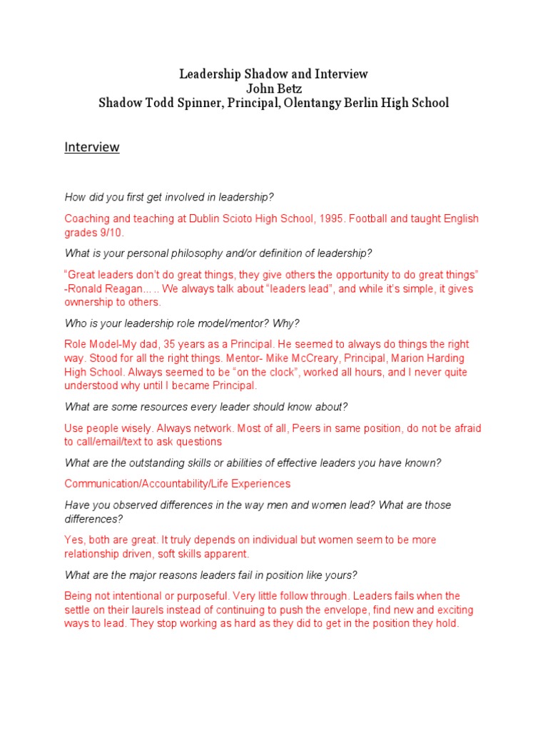 Insights from a High School Principal | PDF | Mentorship | Leadership
