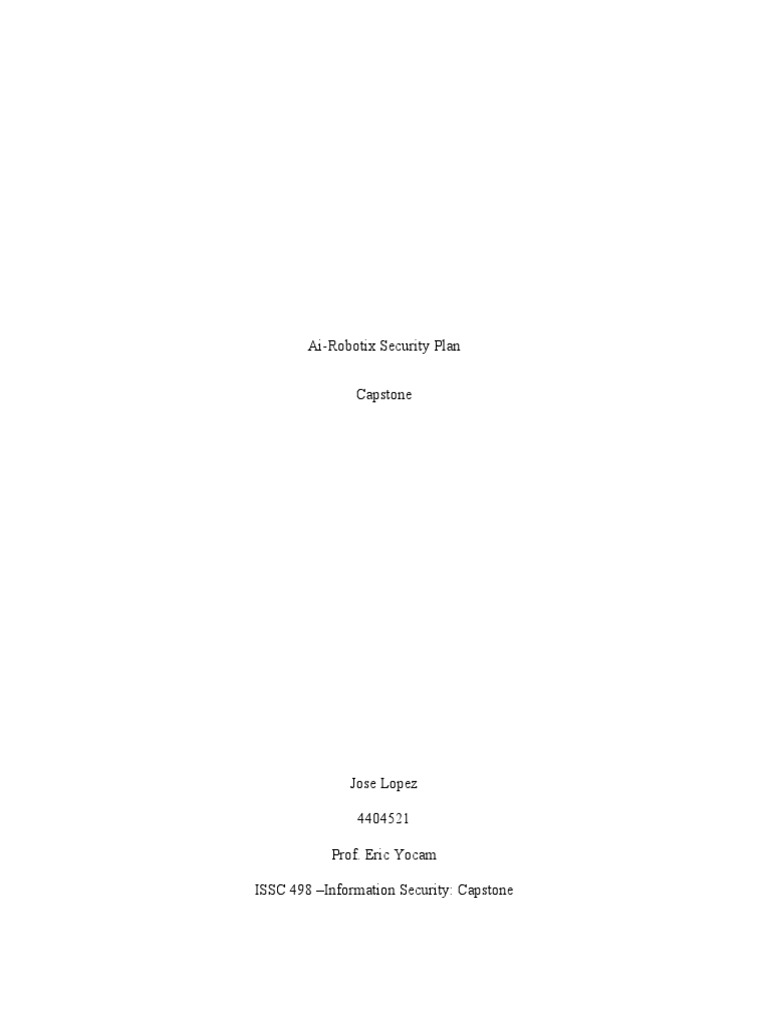 Ai-Robotix Security Plan Capstone | PDF | Malware | Antivirus Software