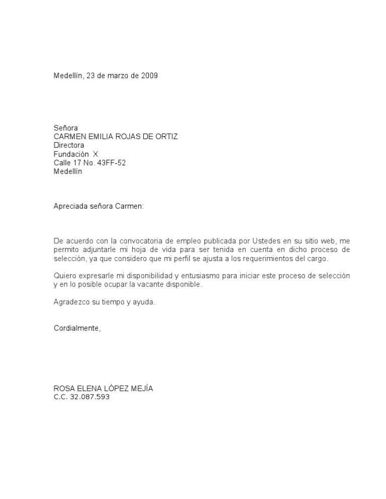 Carta Solicitud Empleo PDF
