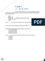 Quiz Question Set-1 (LBJ - PLT & OOP)