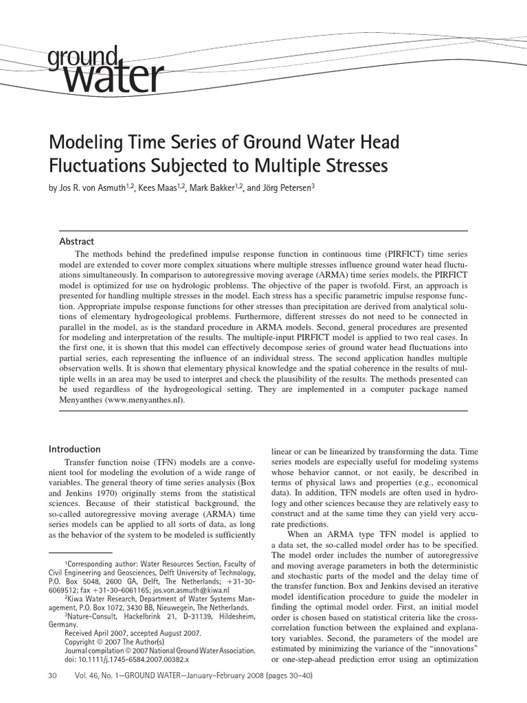 Artigo - Modeling Time Series of Ground Water Head Fluctuations ...