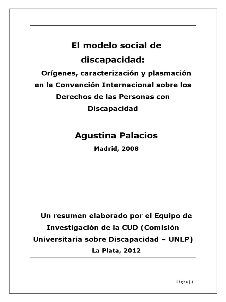 Palacios - El Modelo Social de Discapacidad PDF | PDF | Invalidez ...