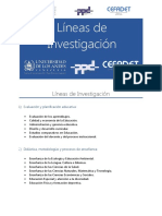 Líneas de Investigación CEFADET - PPD - ULA Tachira