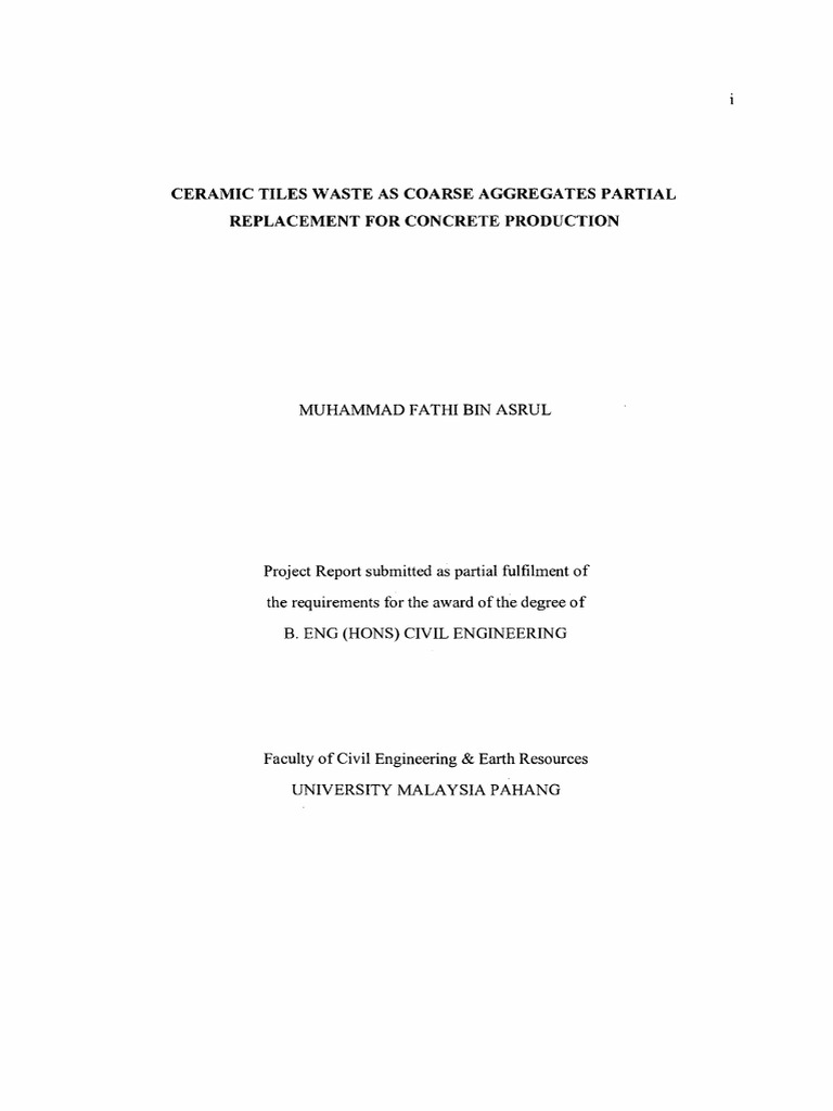 Tiles Waste Pdf Construction Aggregate Concrete