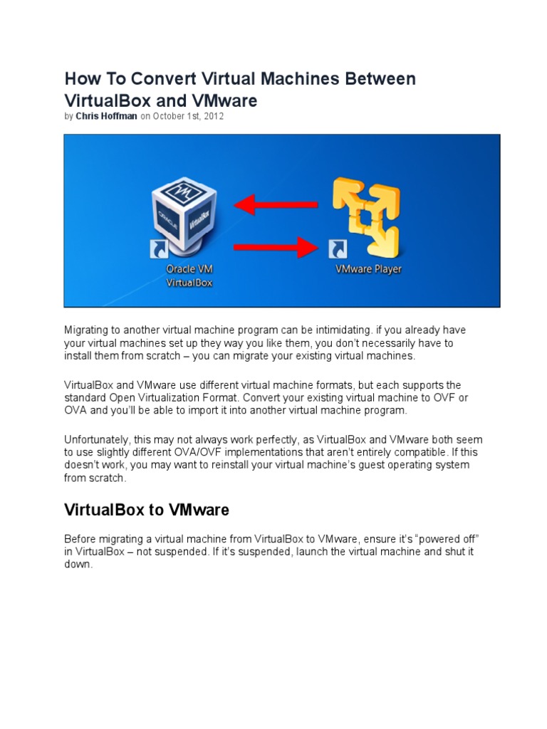 How To Convert Virtual Machines Between VirtualBox and VMware PDF | PDF ...