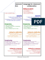 Language For Classroom Collaboration Language For Classroom Collaboration