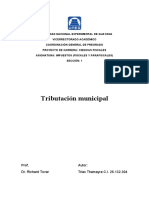 Tributacion Municipal (IMPUESTOS FISCALES Y PARAFISCALES)