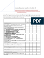 University Module Evaluation Questionnaire 2018-19