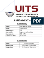 CHE-175 Assignment 4-Submitted-By - Ikbal Hossain Mithu - ID-1914551039