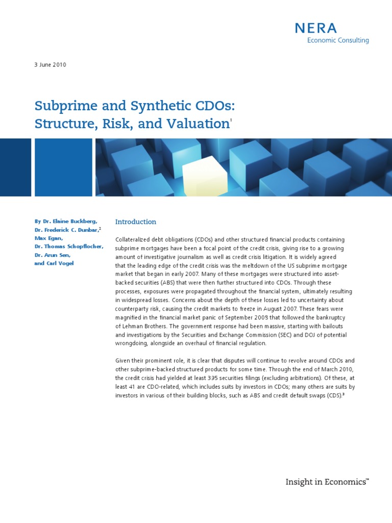2010-06-03 NERA CDOs Structure Risk Valuation 06102 | PDF