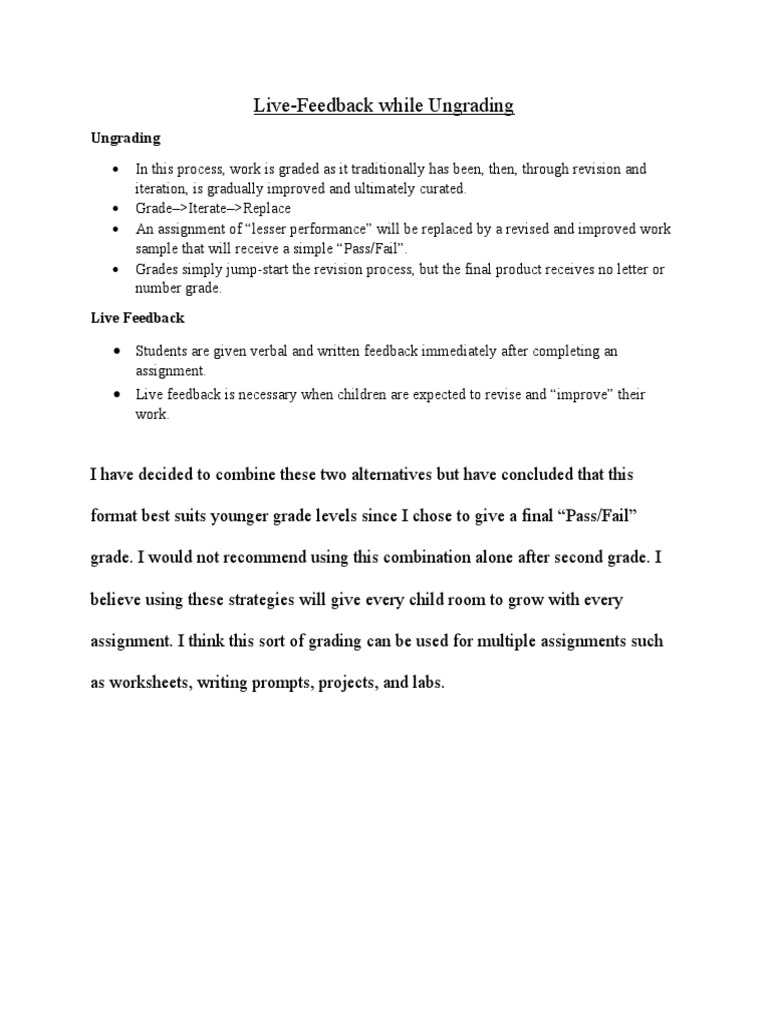 Grading Alternative Pdf