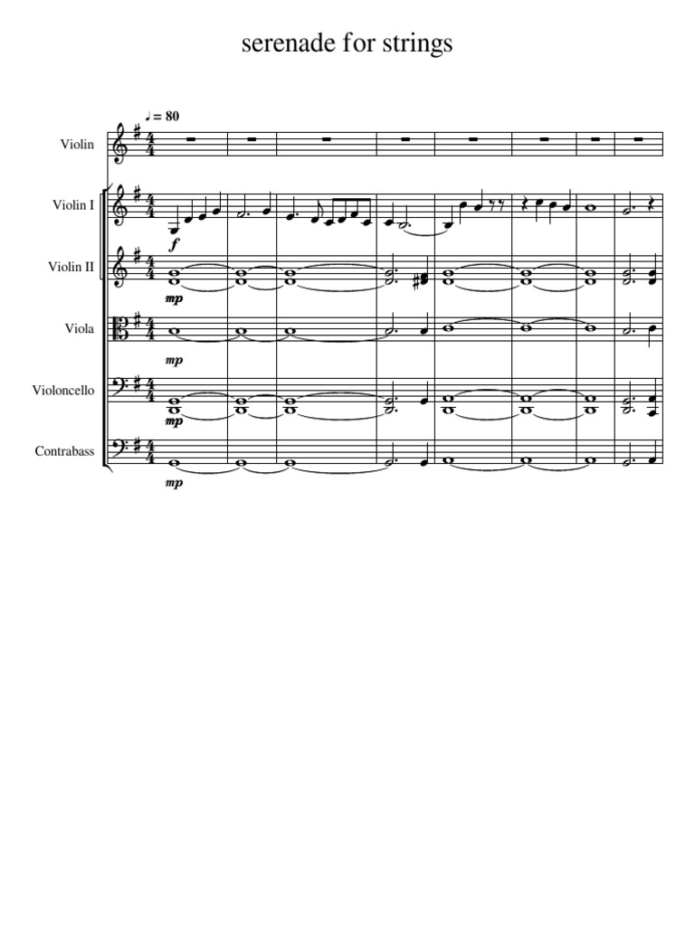 Serenade For Strings (5 2) PDF Continuous Pitch Instruments Classical Music Groups