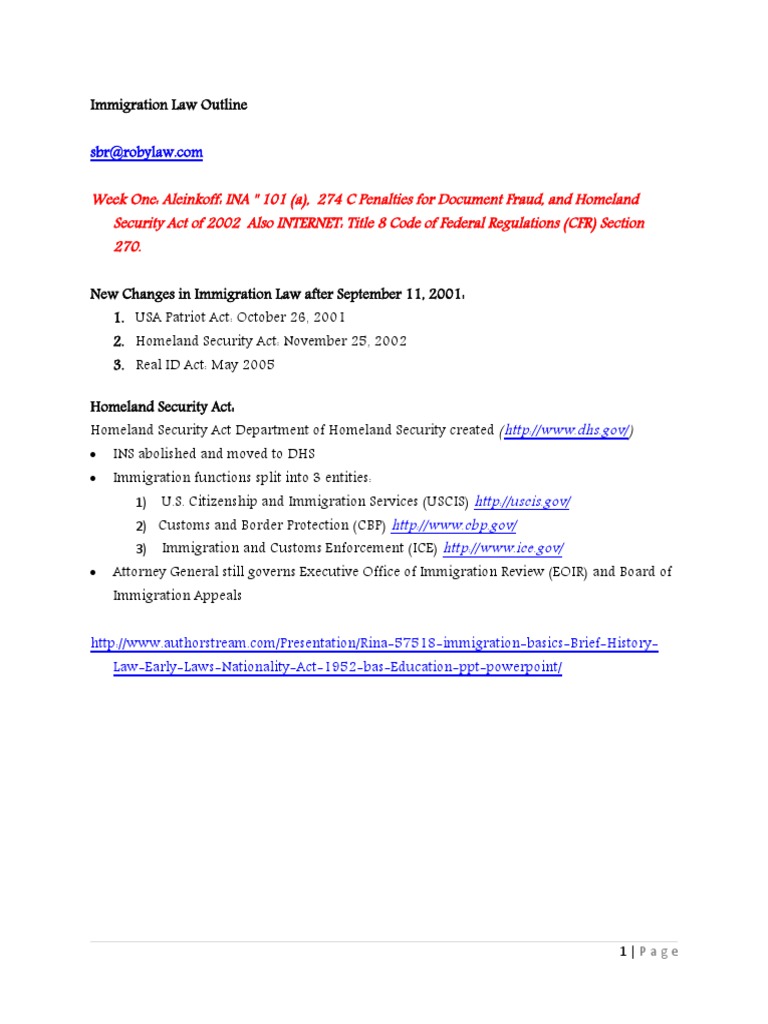 Immigration law outline 2020 image