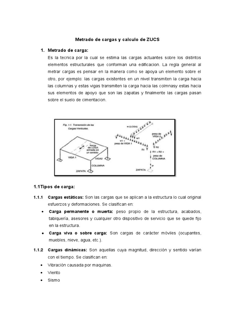Cálculo de ZUCS y Metrado de Cargas | PDF | Fundación (Ingeniería ...