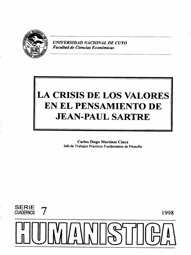 La Crisis de Los Valores en El Pensamiento de Jean-Paul Sartre PDF | PDF