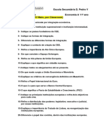 Escola Secundária D. Pedro V Ficha de Trabalho Economia A 11º Ano (Data de Entrega 12 Maio, Por Classroom)