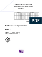 Krok 1 Stomatology: Test Items For Licensing Examination