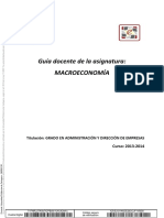 Guía Docente de La Asignatura: Macroeconomía: Titulación: Grado en Administración Y Dirección de Empresas