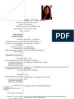Curriculum Vitae Europass: Informaţii Personale Ionita Cristina - Maria