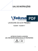Manual Lavadora de Alta Pressao 2000lbs 1800w hlx2002v Tekna 127v