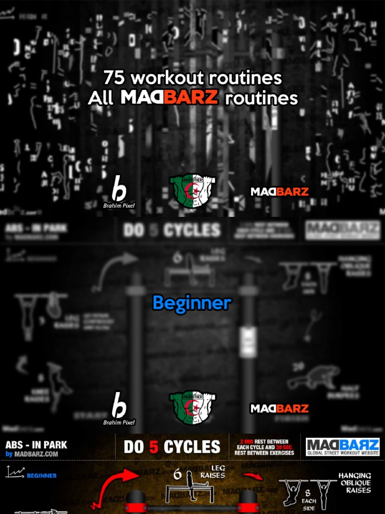 75 Workout Routines All Madbarz Routines Bar Brothers Algeria PDF PDF