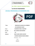 Principales Causas de La Pobreza en Numerosos Paises