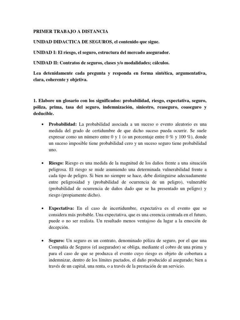 Clasificación y Elementos del Seguro | PDF | Póliza de seguros | Reaseguro